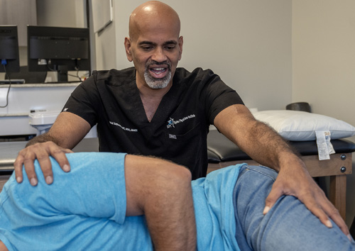 Dr. Seth with patient