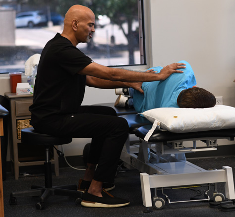 Dr. Seth performing examination